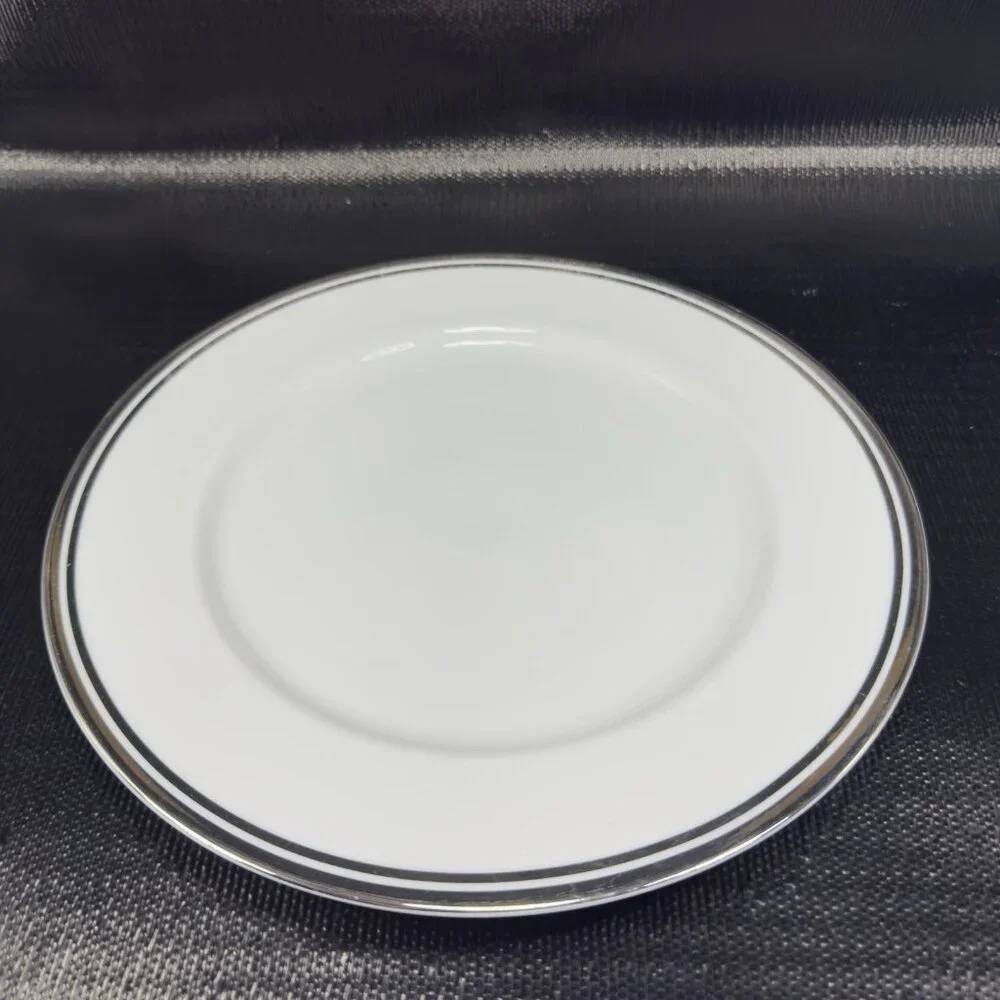 2005 Royal Doulton Pure Platinum Double Silver Band Plate Dish 10.5inch‎ Set 4